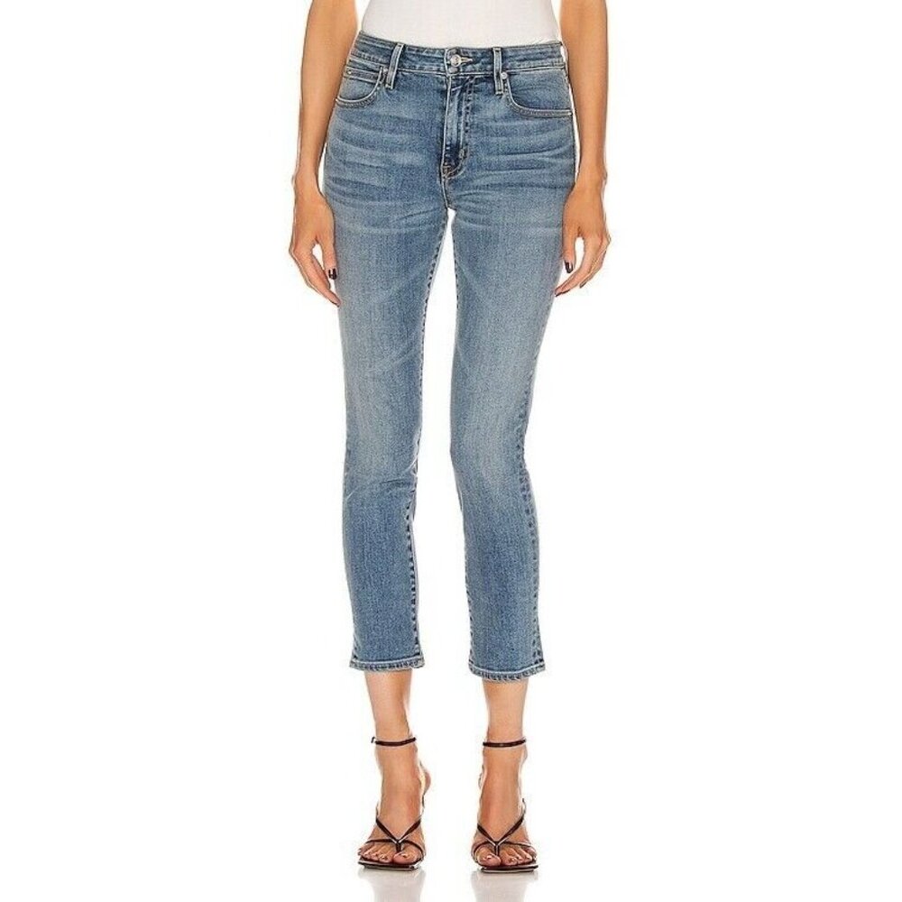 SLVRLAKE Lou Lou Blue Skies Mid Rise Cropped Skinny Jeans, Size 27